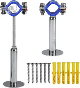 01 313055893801 2pcs 304 Stainless Steel Wall Mount Ceiling Pipe Supports Adjus