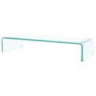 244128 Vidaxl Tv Stand Monitor Riser Clear Glass Computer 8718475529996
