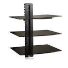 309409bk Brateck Tier Triple Glass Shelf Wall Mount Bracket Under Tv