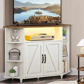 Cts250314 4 Ever Winner Corner Tv Stand Entertainment Center Led Lights Shelves Farmhouse Cabinet Barn
