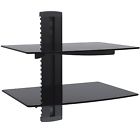 5060147556032 Vonhaus 2x Black Floating Shelf With Strengthened Tempered Glass For Dvd Play 887473661569