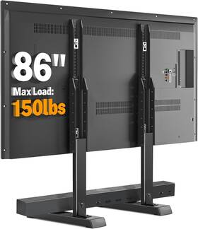5rcom 726084280144 Universal Tv Stand Large Legs For 37-86 Inch Flat Curved Tvs