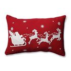 751379 600109 Pillow Perfect Santa Sleigh Reindeers Rectangular Throw Red 690002142329