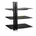89961 Wali Shelf Wall Mount Tempered Glass Black 3 Tier Tv Triple Shelves Av Dvd Xbox 0700516489961