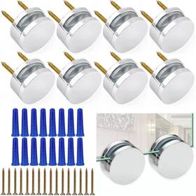 Accencyc 445051113157 Upgraded 3-5mm Frameless Mirror Mounting Hardware 8 Pack Dual-screw Fix