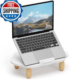 B0dkmgd729 Afooyo Adjustable Wood Laptop Stand Ergonomic Height Angles Computer