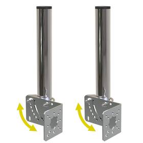 Aimeboost 728070640093 2 Pcs 1.5 Inch Diameter Antenna Mount Pole Aluminum Bracket To Wall For O