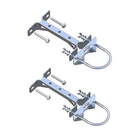 Aimeboost 728070640253 2 Pcs Stainless Steel Antenna Mount Wall Mast Clamp