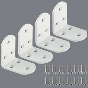 J3207w-4p Alise 4pcs Shelf Brackets White Stainless Steel 4p 2x2x1.5 Inch