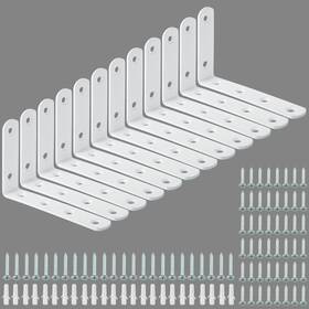 J5207w-12p Alise 12 Pack Floating Shelf Brackets White Heavy 12p 5x3x0.72 Inch