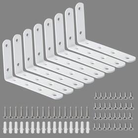 Alise J5207w-8p 8 Pack Floating Shelf Brackets White Heavy 8p 5x3x0.72 Inch