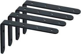 4mm-thick Alise J5217b-4p 4mm Thick Floating Shelf Brackets Black 6x4 Inch