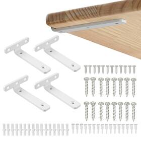 Jhj100x75x20w-4p Alise White Floating Shelf Brackets L For Wood 4 Inch