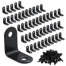 Jrd30x30b-50p Alise 50pcs L Bracket Corner Brace Black Stainless 50p 1.2x1.2 Inch