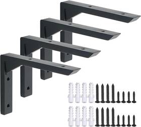 Jsj2006b-4p Alise Floating Shelf Brackets Black Bracket For Shelves 6x4 Inch Matte