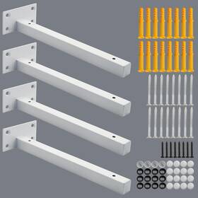 Jt250w-4p Alise Floating Shelf Brackets White T Bracket For 10 Inch Finish
