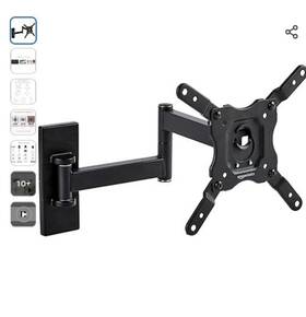 Amazon Basics 840095882729 Full Motion Tv Wall Mount Fits 12 Inch To 40 Tvs And Vesa 200x200 Black