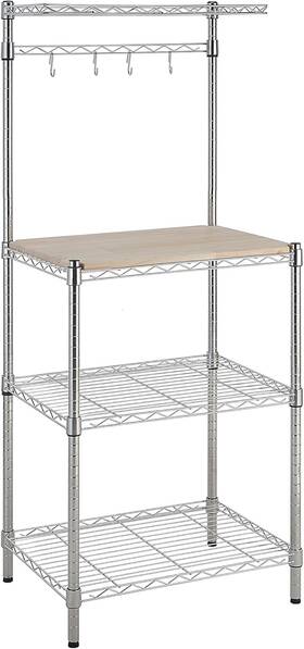Amazon Basics Wsf-007 3 Tier Sturdy Bakers Rack With Kitchen Storage Shelf