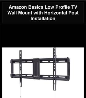 B09jwqh8xg Amazonbasics Amazon Basics Low Profile Tv Wall Mount With Horizontal Post Installation New