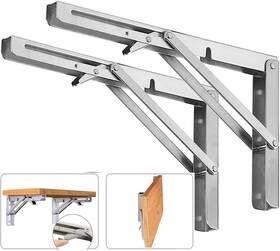 Andiceqy 768484881293 Folding Shelf Brackets Max Load 300 Lb Heavy Duty 2packs 10 Inch Silver