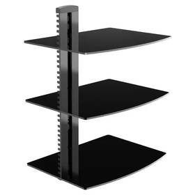 Angel Sar 705353850899 3-layer Floating Glass Shelf Wall Mount Bracket For Dvd Players And Cable Boxes