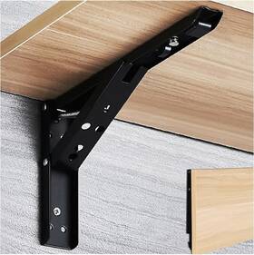 Am08 Anteisi Folding Shelf Brackets Hinges 2 Pcs 90 Degree Self-locking 12in-2pcs Black
