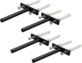 082337 Antrader Set Of 4 Floating Shelf Brackets 4-inch Deep Inch Black