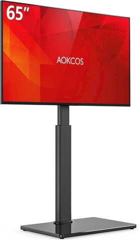 1404 Aokcos Swivel Tv Floor Stand For 32-65 Inches Tvs 8 Level Height Black