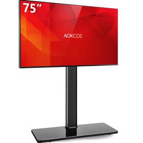 Ftc1603agb-usa Aokcos Floor Tv Stand With Swivel Mount For 43 To 75 Inch Tvs Up 110 Lb 8 Level