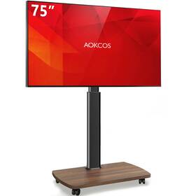 Ftc1604awd-usa Aokcos Rolling Tv Stand For 43 50 55 60 65 70 75 Inch Tvs Portable Mobile