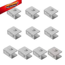 Aopin 744114945146 Glass Shelf Bracket Adjustable Clips Clamp 8-12mm / Square