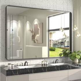 Apmir 313110256206 60 Inch W X 40 H Rectangular Aluminum Alloy Framed And Tempered Glass Wall Ba
