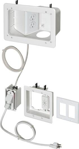 Tvb712bk-1 Arlington 785577238987 Angled Box In-wall Wiring Kit Pre-wired Tv Bridge 1-pack
