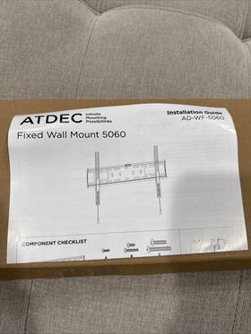 Ad-wf-5060 Atdec Adwf5060 Small Fixed Angle Wall Mount Supports Displays Up To 110