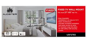 Audster 738676658477 Fixed Tv Wall Mount Fits Most 27 Inch - 65 Flat Tvs Black
