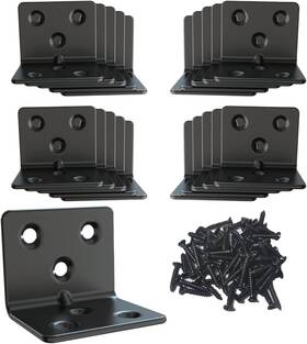 38x30x30-16 Aufuga Black Stainless Steel Shelf Bracket Joint Right Angle L Shape