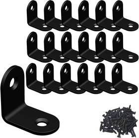 Aufuga 732688942661 Corner Brace L Bracket Stainless Steel 1x1x0.6inch Black