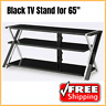Avc-22e Whalen Black Tv Stand For Flat Panel Tvs With Tempered