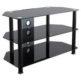 Avf 752752004453 Transitional Steel And Glass Tv Stand For 10 Inch To 42 Tvs In Black