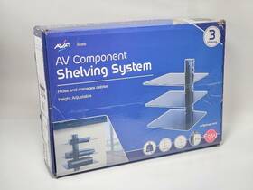As300-a Avf 3 Shelf Wall Mounted Av Component Stand Steel Glass Shelving Black