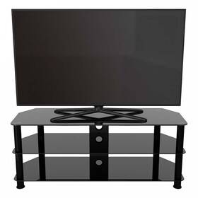Sdc1250cmbb-a Avf 49.2 Inch Glass Corner Tv Stand /w Cable Management Up To 60