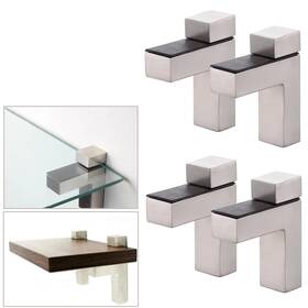Awen 741326207000 4pcs Solid Metal Adjustable Brushed Nickel-4pcs Nickel