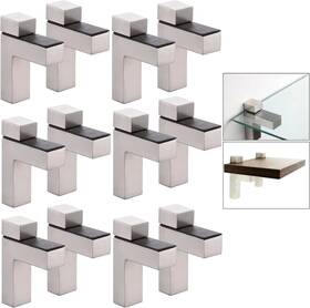 K163s-12 Awen Solid Metal Adjustable Wood/glass Shelf Brushed Nickel-12pcs Nickel