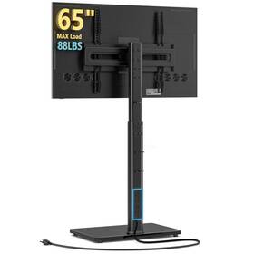 Ax1010tb Ax Waber Floor Tv Stand With Power Outlet 27-65 88lbs 70 Swivel 9-level Black