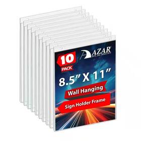 Azar Displays 744110502855 U-frame 8 Inch H X 11 W Wall Mounted Clear Polished 10-pack