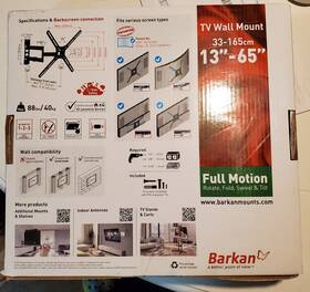 00227 Barkan Nib Tv Wall Mount 13 Inch To 65 Full Motion Rotate Fold Swivel And Tilt