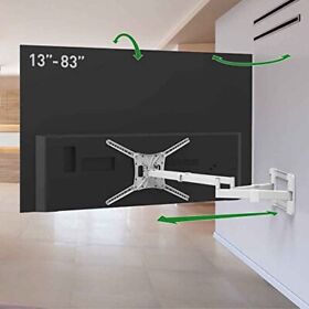 Barkan 40inch Long White Tv Wall Mount 13 80 Inch Dual Arm Full Motion