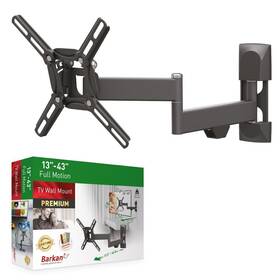 Barkan 818212001384 Tv Wall Mount 13 43 Inch Full Motion Articulating 4 Movement Flat / Curved Scree