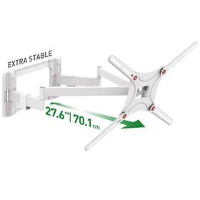 Barkan 818212002138 Long White Tv Wall Mount 13-90 Inch Dual Arm Full Motion Articulating - 4 Mo