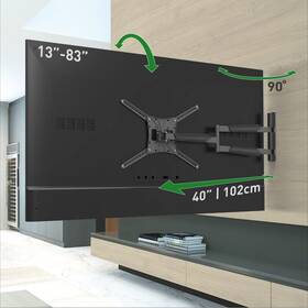 Barkan 818212005610 40ftft Long Tv Wall Mount 13-83 Inch Full Motion Articulating - 4 Movement Fla